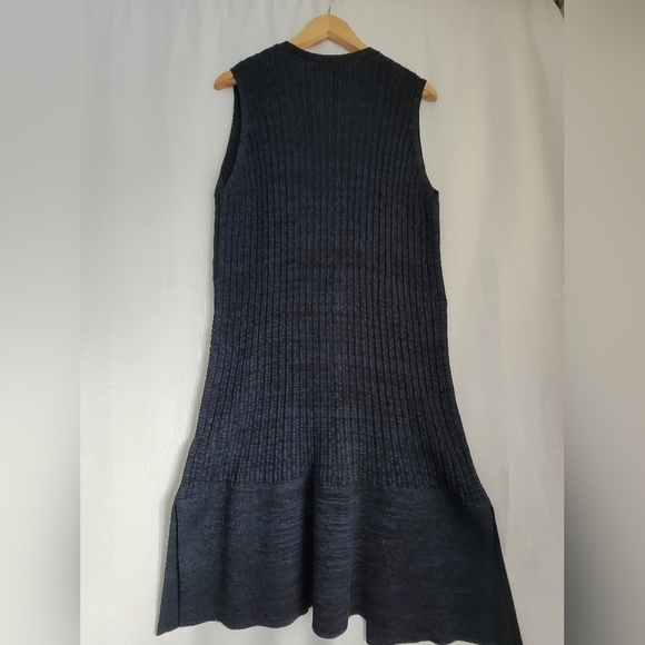 Nwot DKNY Heathered Blue Ribbed Sleeveless Cardigan - Picture 12 of 16